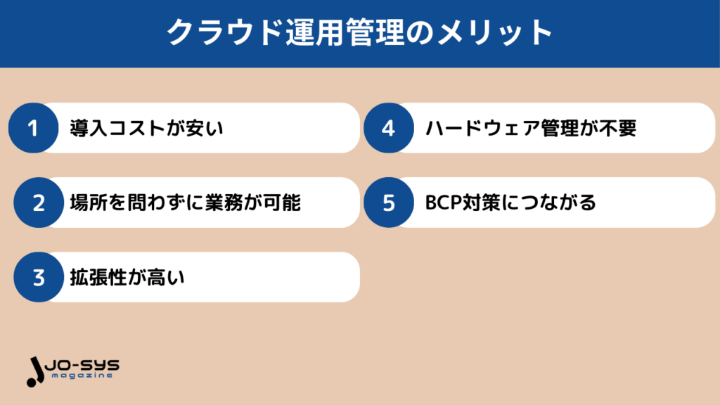 クラウド運用管理のメリット
