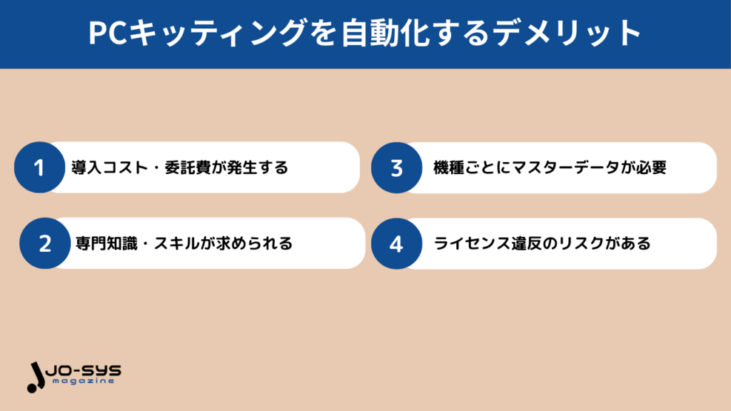 PCキッティング自動化に潜むデメリットと注意点