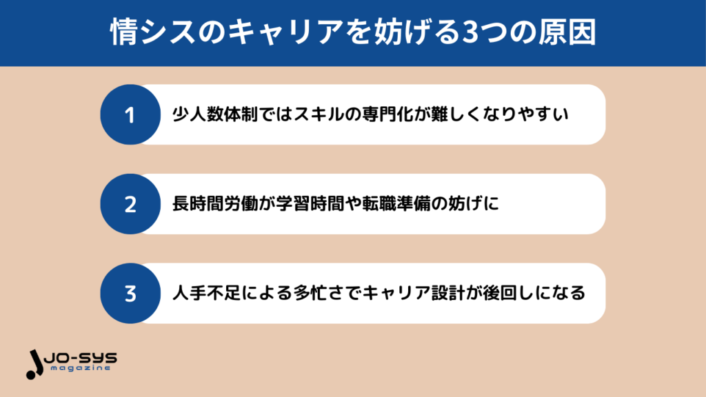 情シスのキャリアを妨げる3つの原因とは?