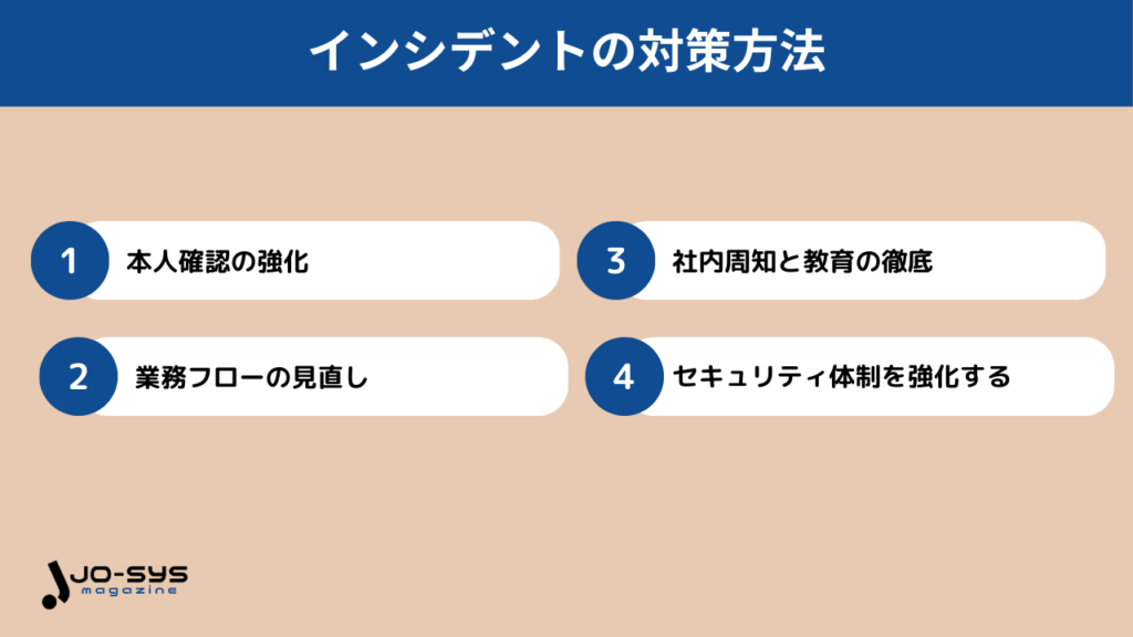インシデントへの対策方法