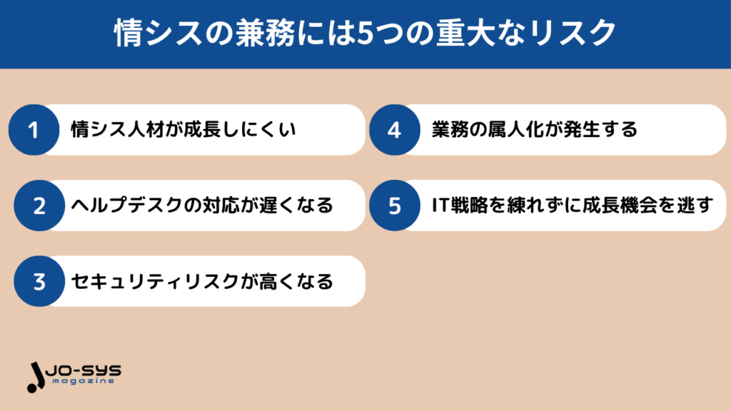 情シスの兼務には5つの重大なリスクがある