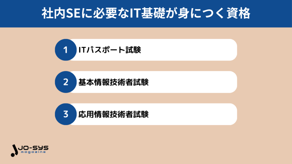 社内SEに必要なIT基礎が身につく資格