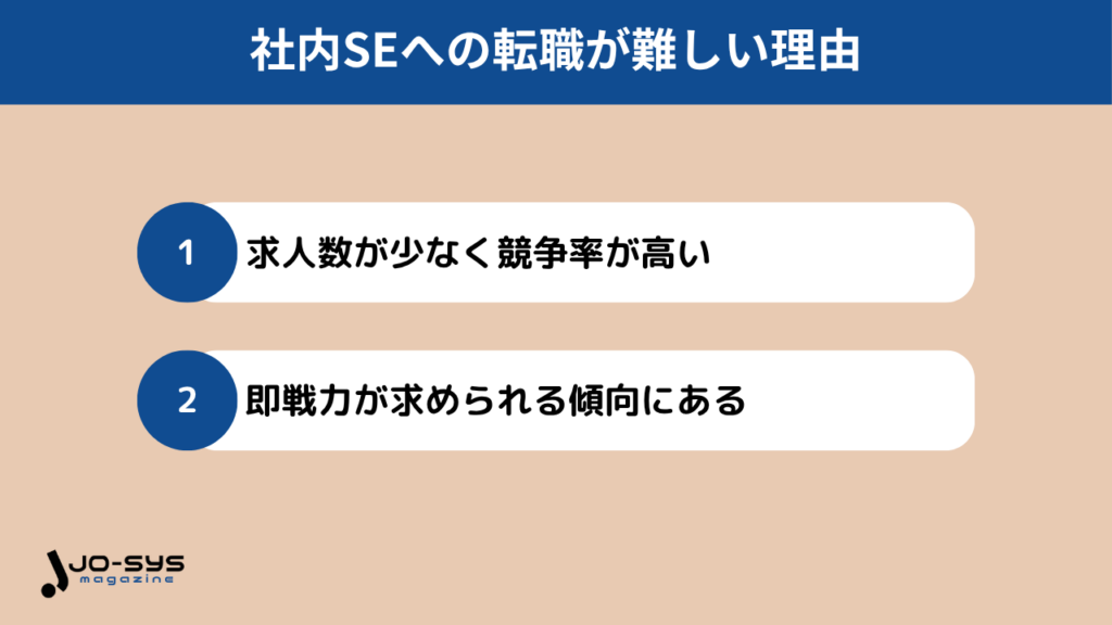 社内SEへの転職は難しい?