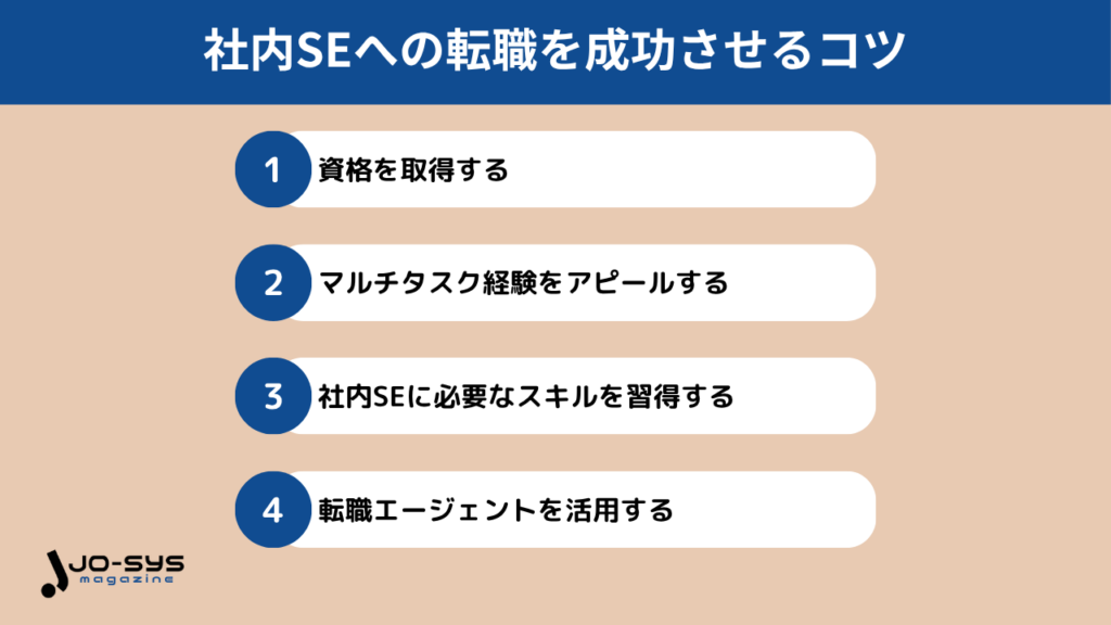 社内SEへの転職を成功させるコツ
