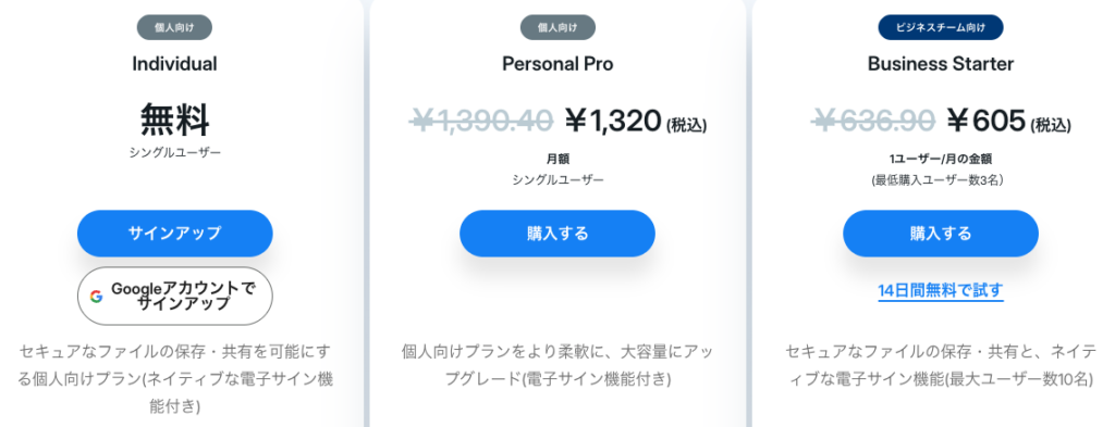 Boxの個人向けプラン