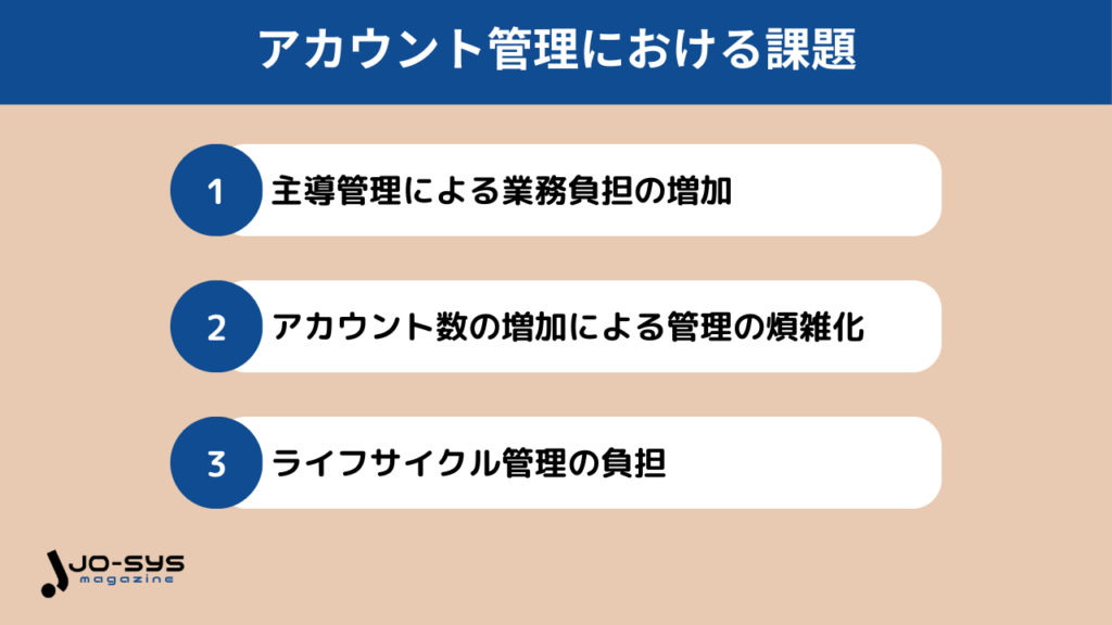 アカウント管理における課題