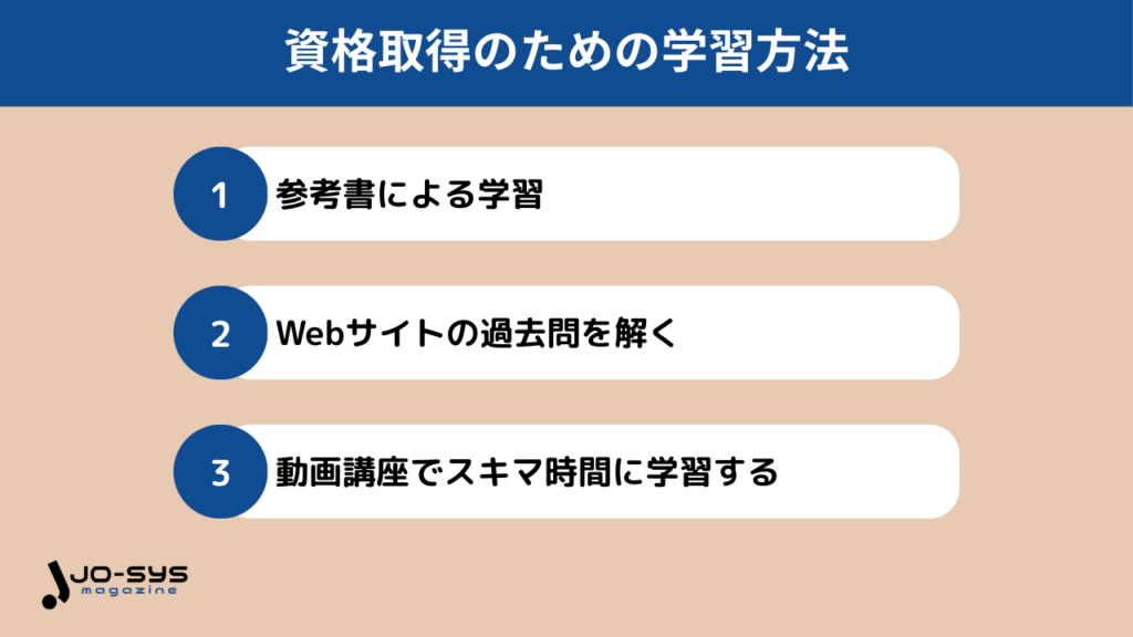 資格取得のための学習方法の画像