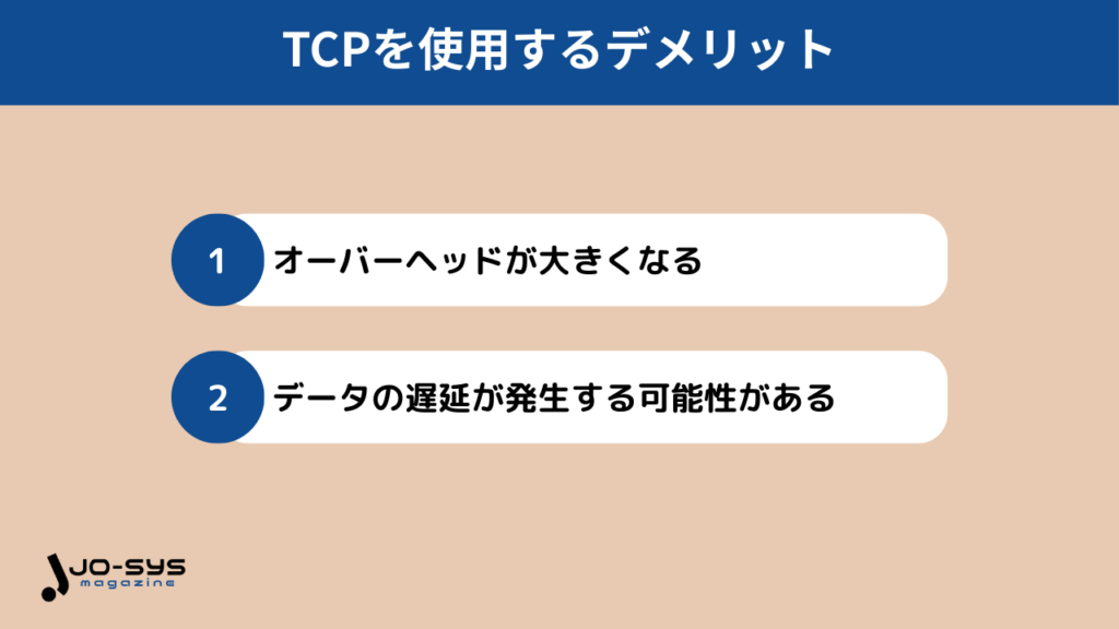 TCPを使用するデメリットの画像