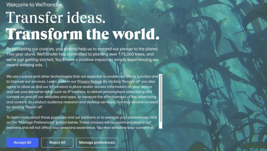 WeTransferのサービス画像