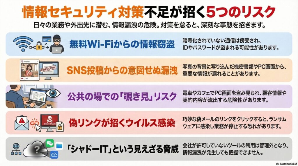 情報セキュリティ対策不足が招くリスク