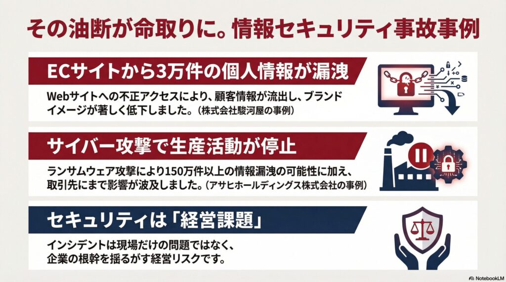 実際に発生した情報セキュリティ事故