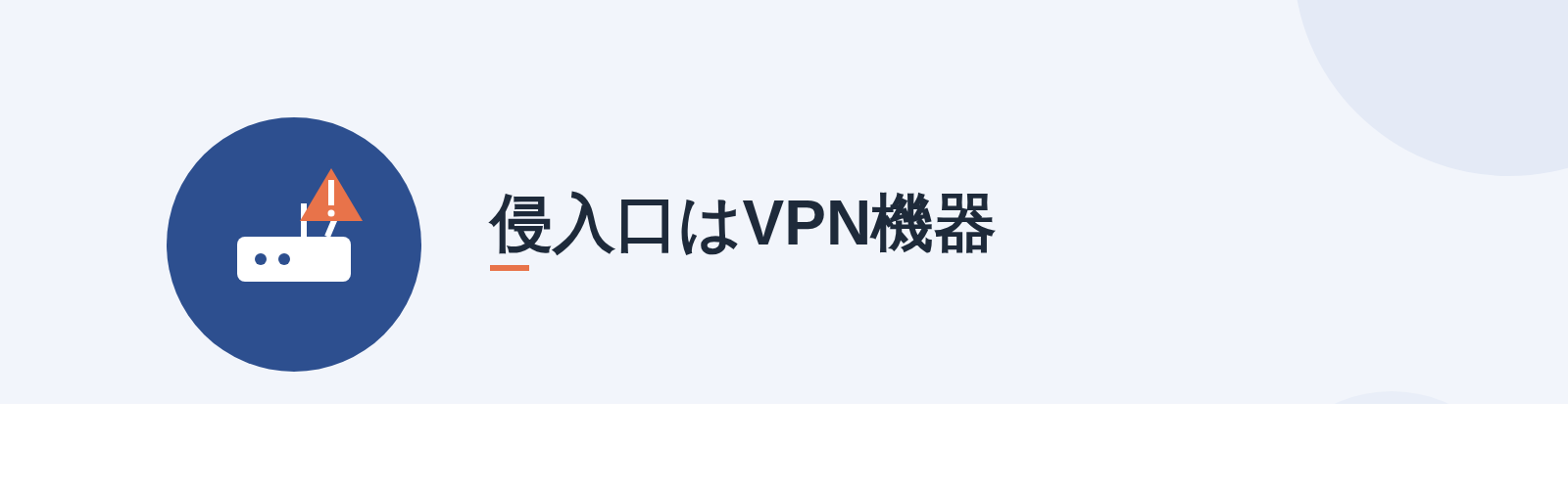 侵入口はVPN機器