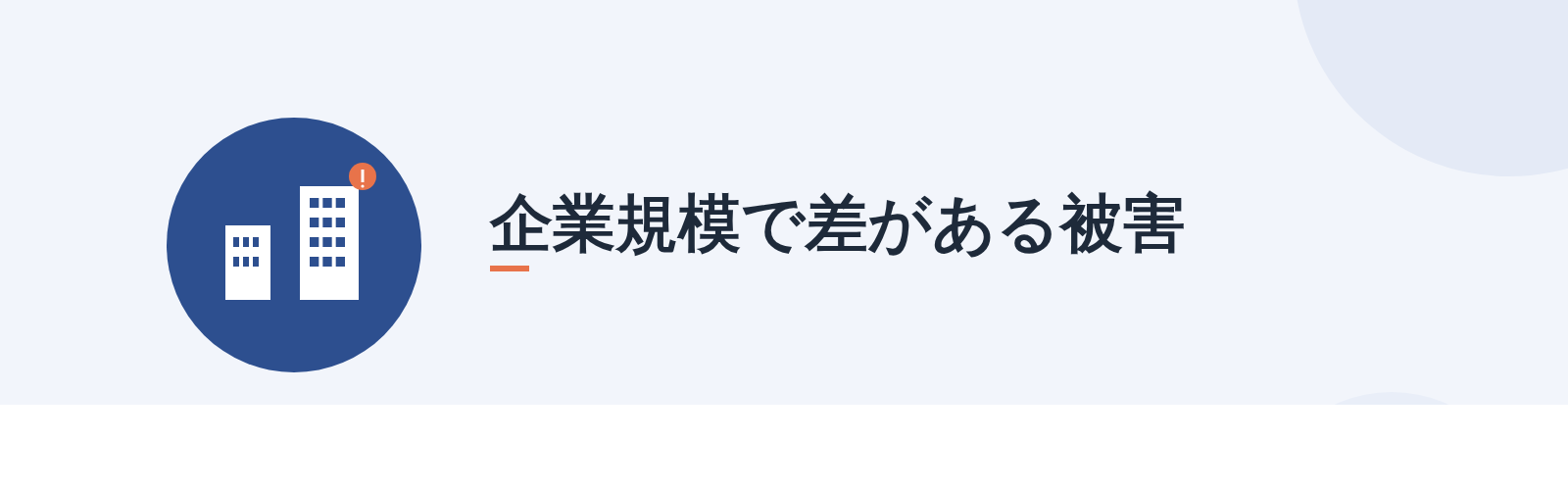 企業規模で差がある被害