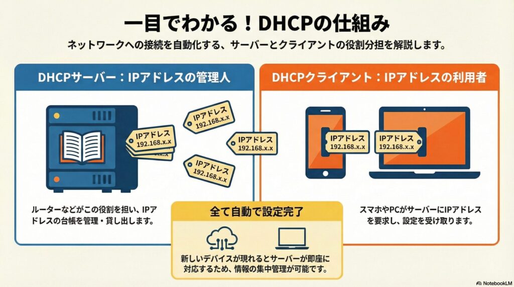 DHCPサーバとDHCPクライアント