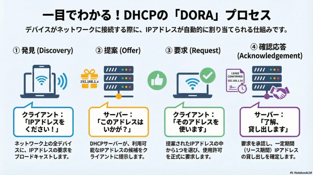 DHCPの仕組みの画像