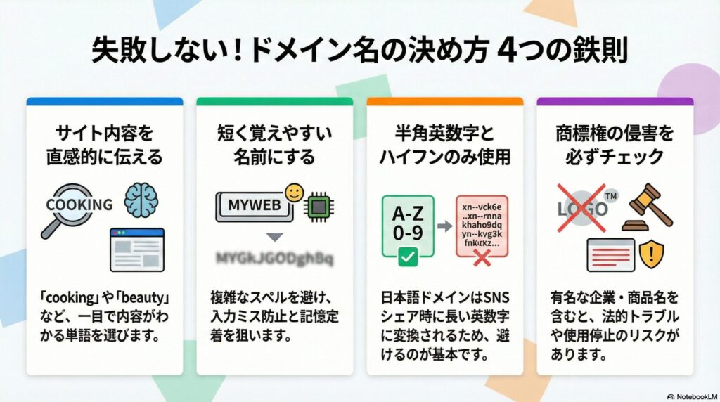 失敗しないドメイン名の決め方と注意点の画像