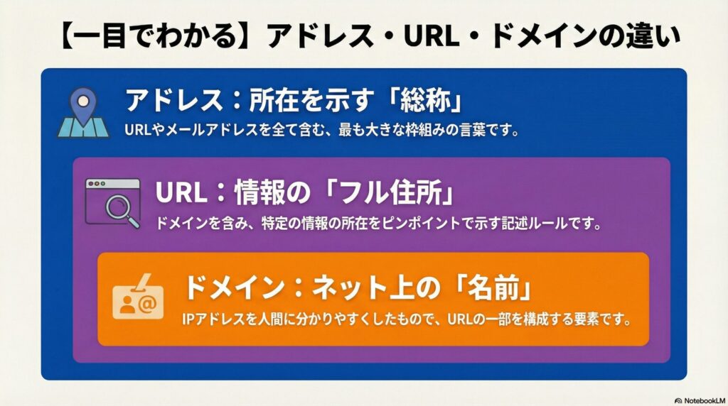 URLやドメインとの違いの画像