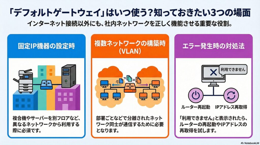 デフォルトゲートウェイの使用場面