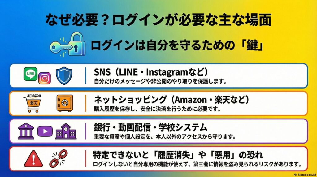 ログインが必要な場面の画像