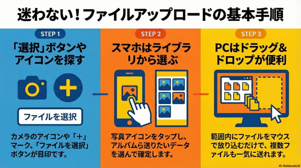 アップロードの基本手順の画像