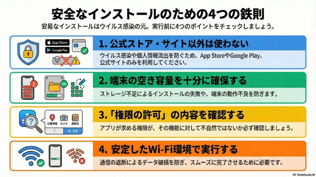 インストール時の注意点の画像
