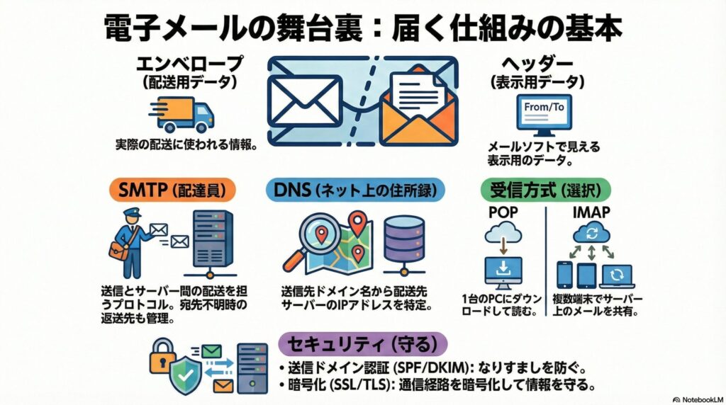 電子メールを構成する仕組みの画像