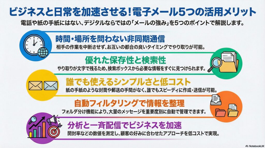 メールを活用するメリットの画像