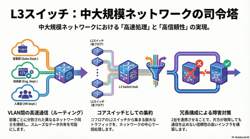 L3スイッチが使用される場面の画像