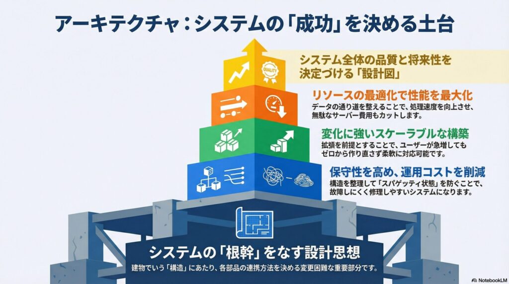 アーキテクチャの役割や重要な理由の画像