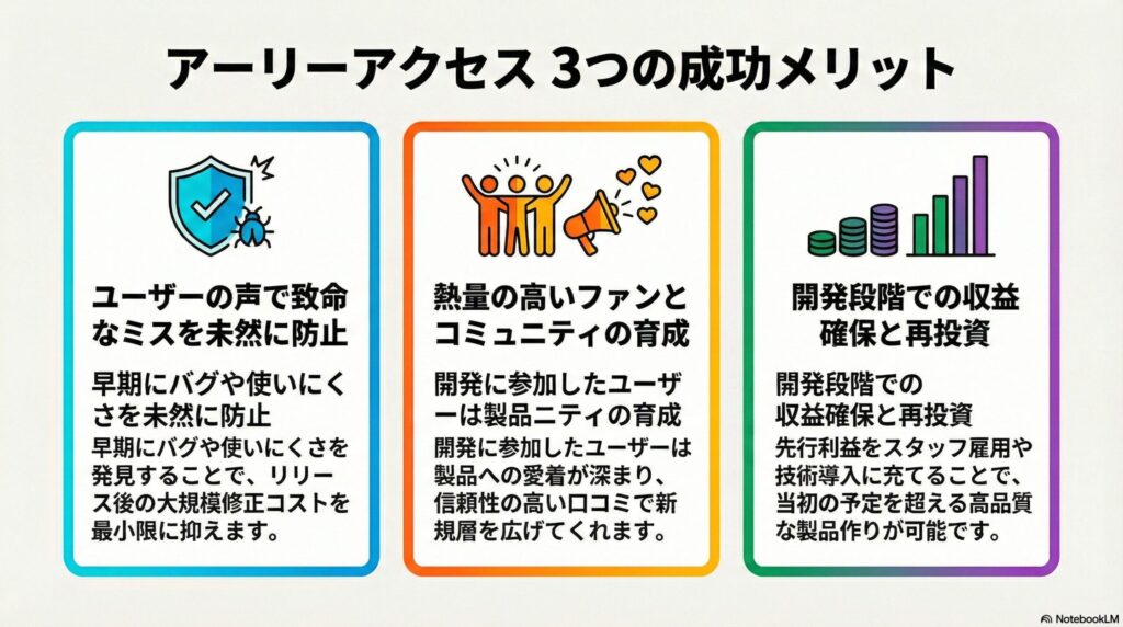 企業・開発者がアーリーアクセスを実施する3つのメリットの画像
