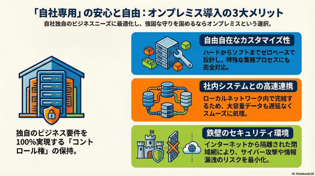 オンプレミスを導入するメリットの画像