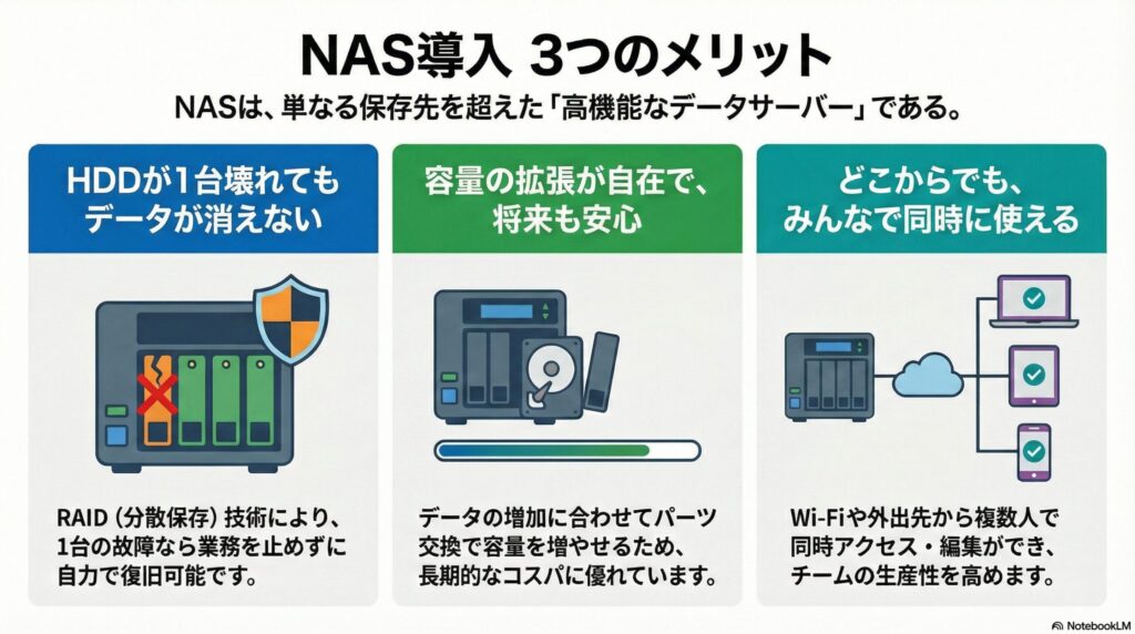 NASを導入するメリットの画像