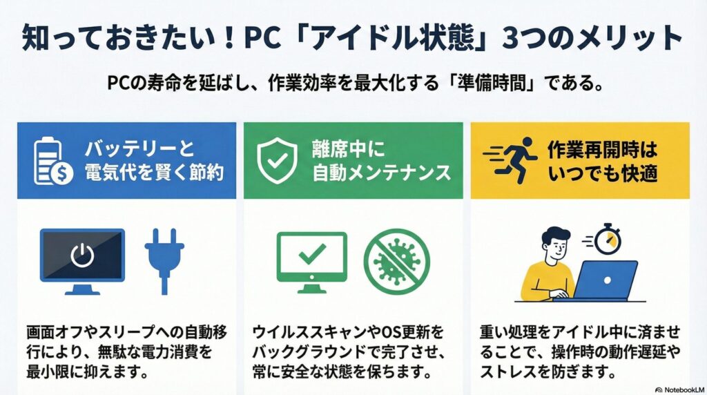 アイドル状態になる2つのメリットの画像