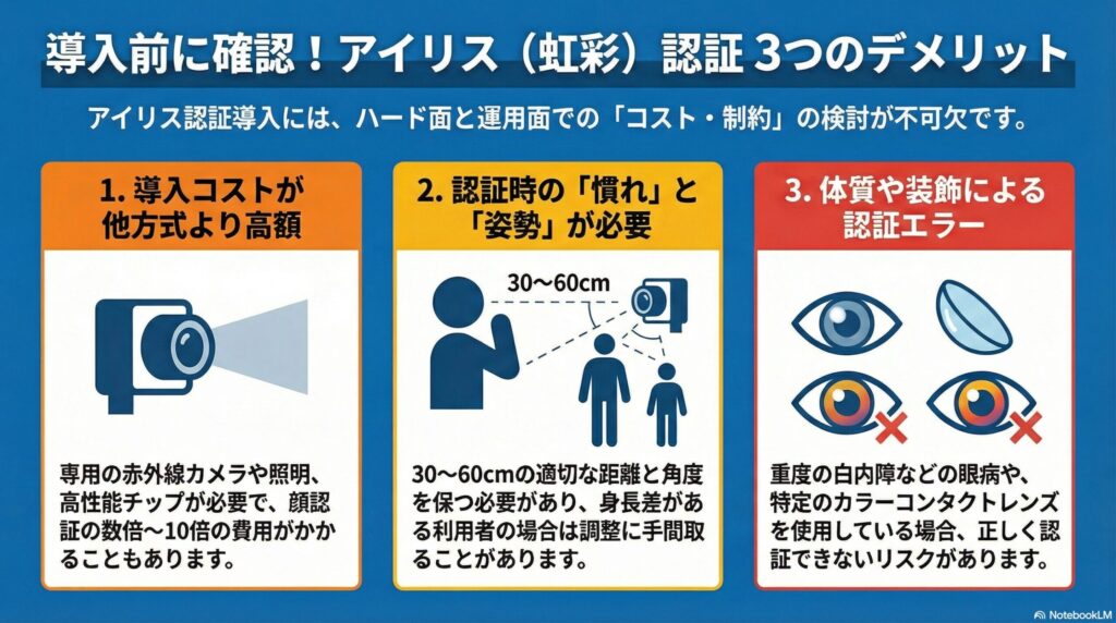導入前に知っておくべきアイリス認証のデメリットの画像