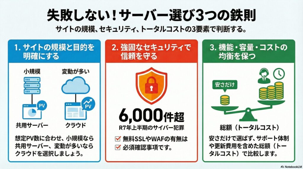 失敗しないサーバー選びの3ポイントの画像