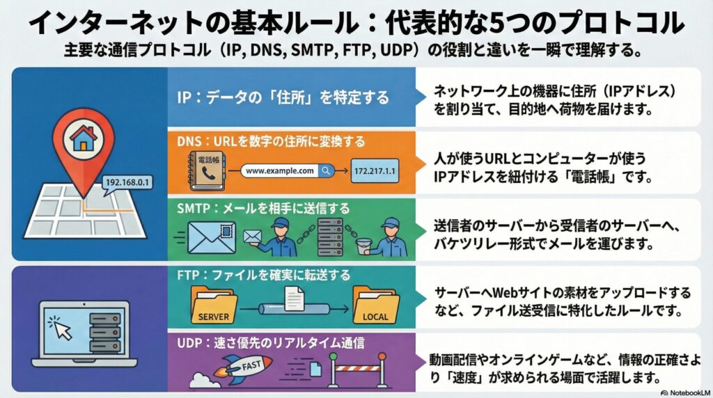 代表的なプロトコルの画像