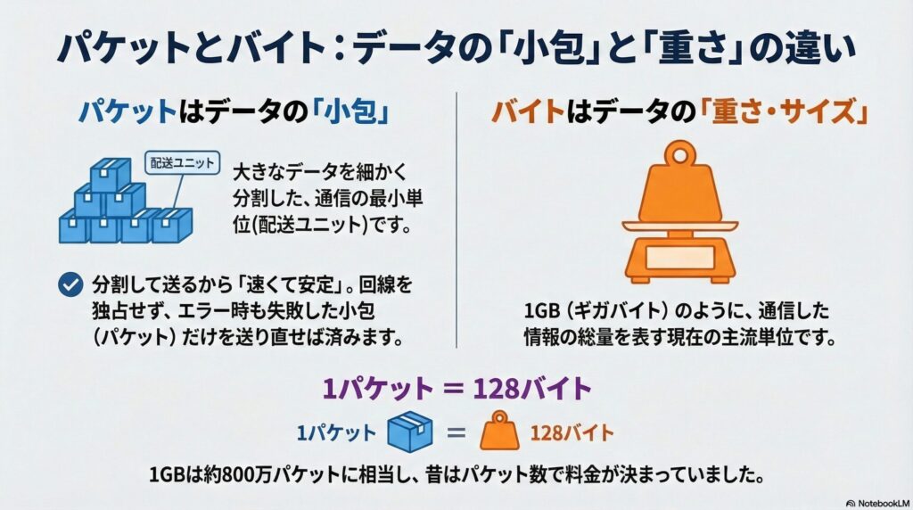パケットとバイトの違いの画像