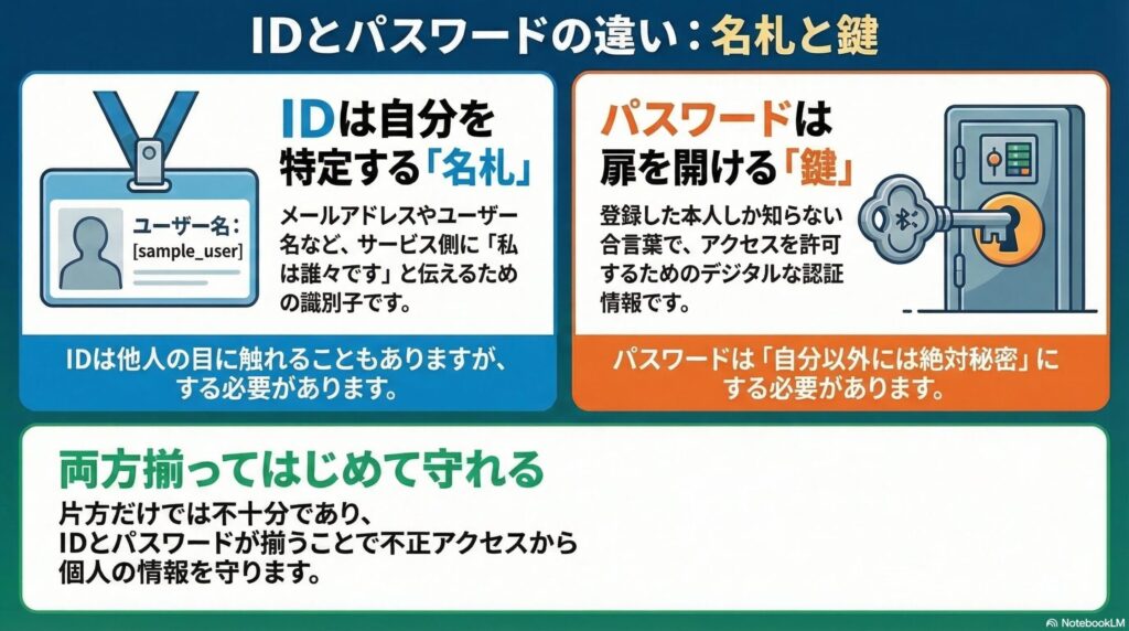 パスワードとIDの違いの画像