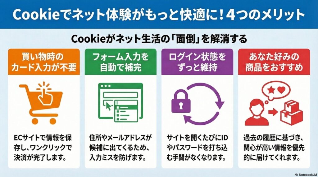Cookieを利用するメリットの画像