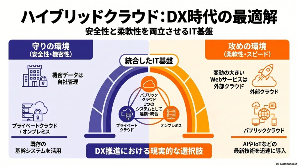 ハイブリッドクラウドとは？基本の意味をわかりやすく解説の画像