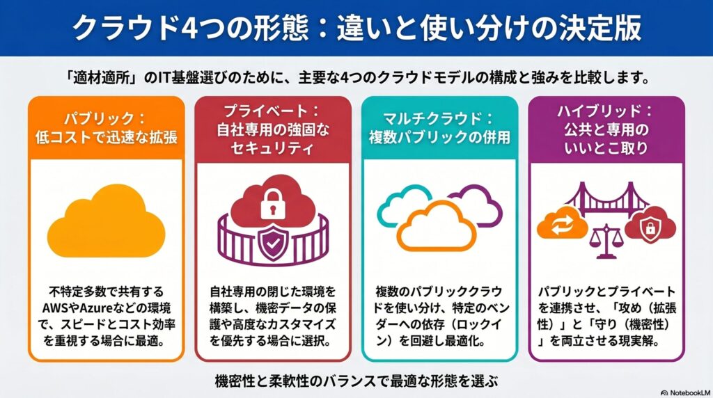 パブリック・プライベート・マルチクラウドとの違いの画像