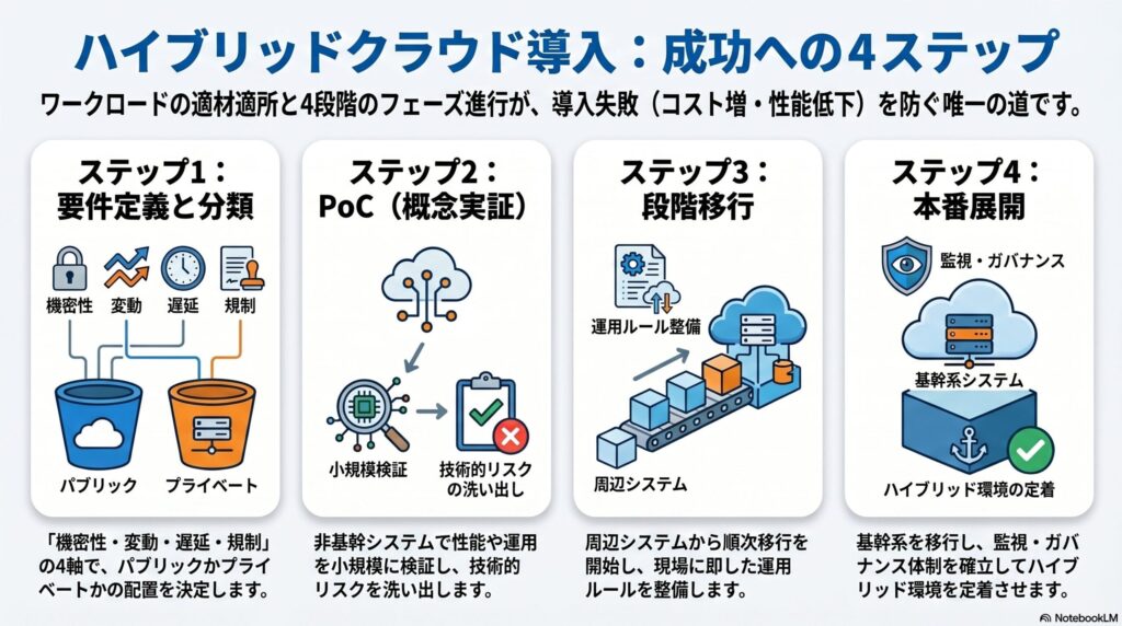 自社に合うハイブリッドクラウドの選び方と導入ステップの画像