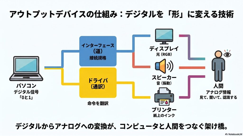 アウトプットデバイスが動く仕組みの画像