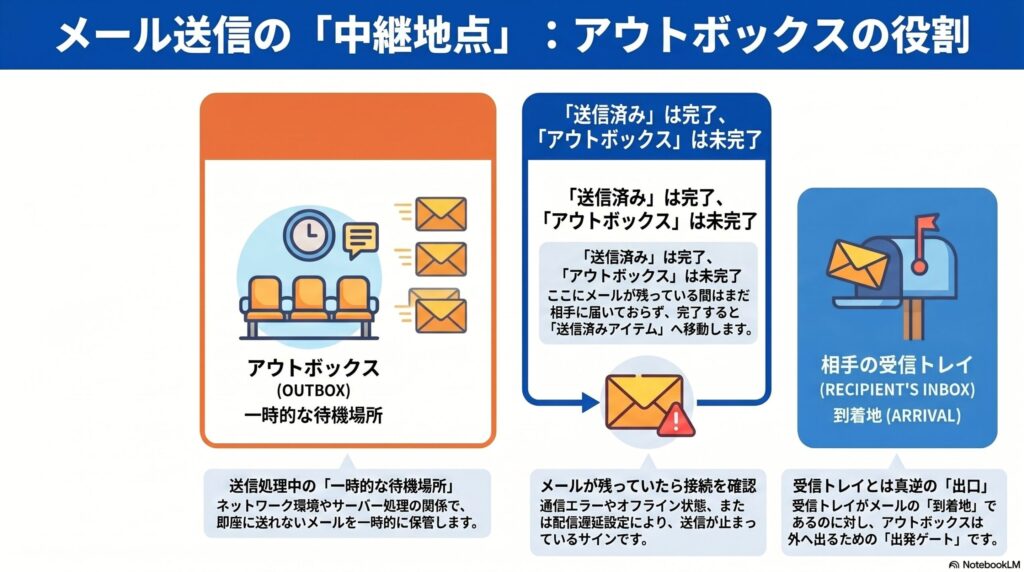 メールにおけるアウトボックスの役割の画像