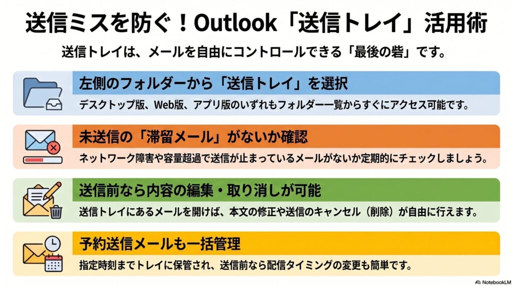 Outlookにおけるアウトボックスの使い方の画像