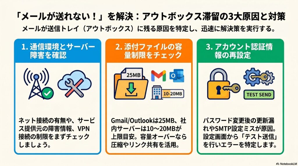 アウトボックスにメールが残ったままになる原因と対処法の画像