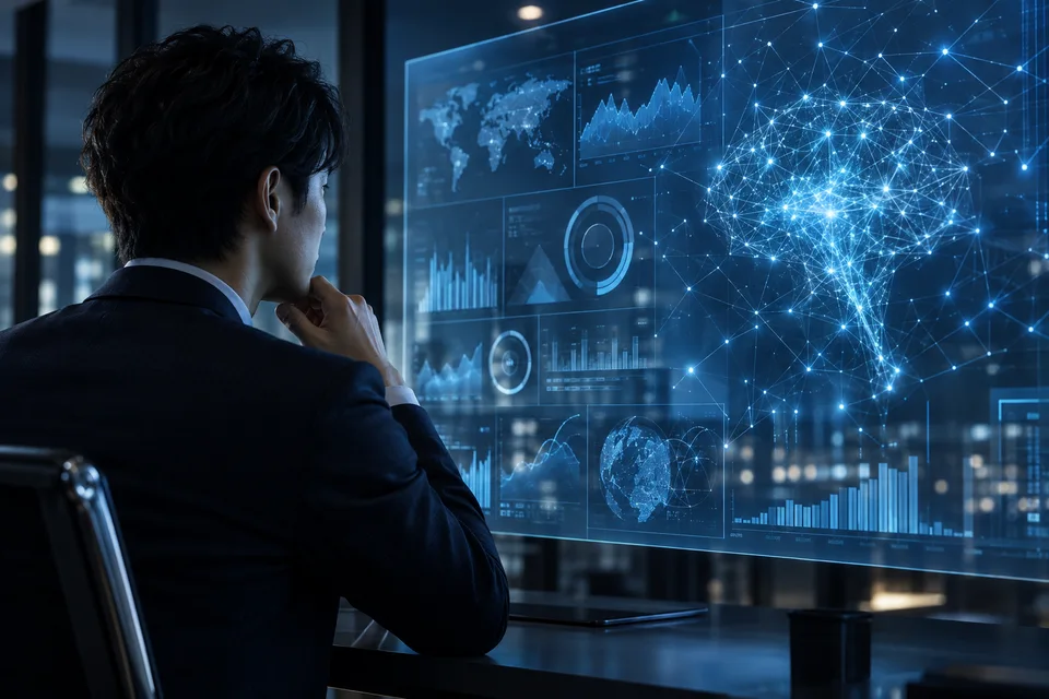 AI技術とデータを表現したイメージ